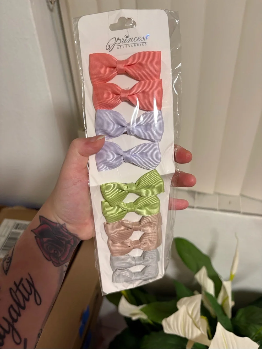 Kids Pastel Bow Hair Clips - Pack of 6